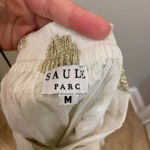 NWT Saule Parc Silky Gold/Ivory Maxi Skirt - Perfect for Holiday Parties or Brid